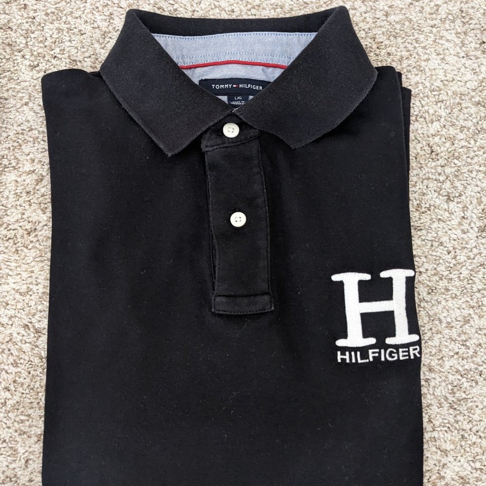 Tommy Hilfiger Men's Custom Fit Polo - Color Black - Size L
